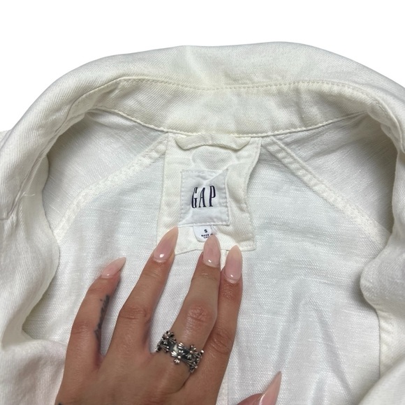 Gap Linen Topper Jacket In Ivory Size Small - Picture 3 of 5